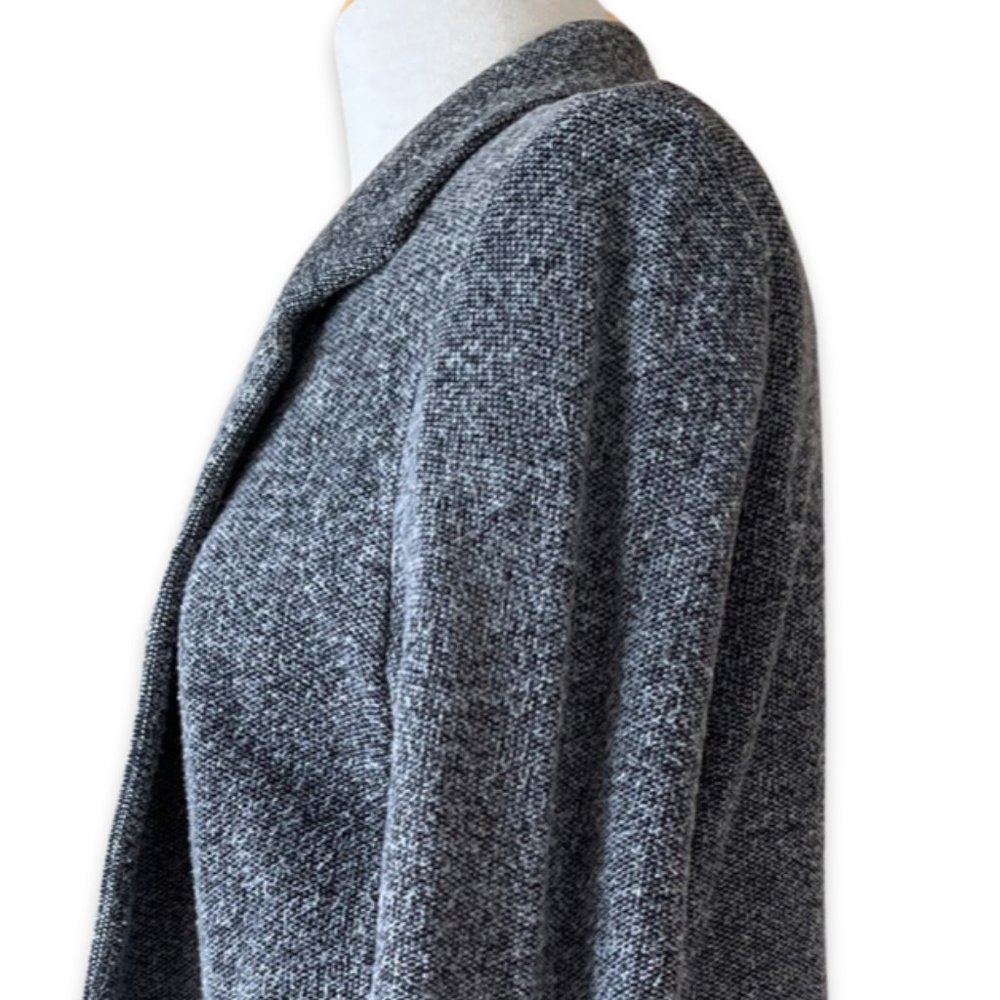 TOPSHOP Gray Stretch Knit Open Front Blazer Jacket - Picture 7 of 9